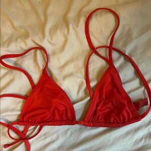 Skims Red Triangle Bikini Top
